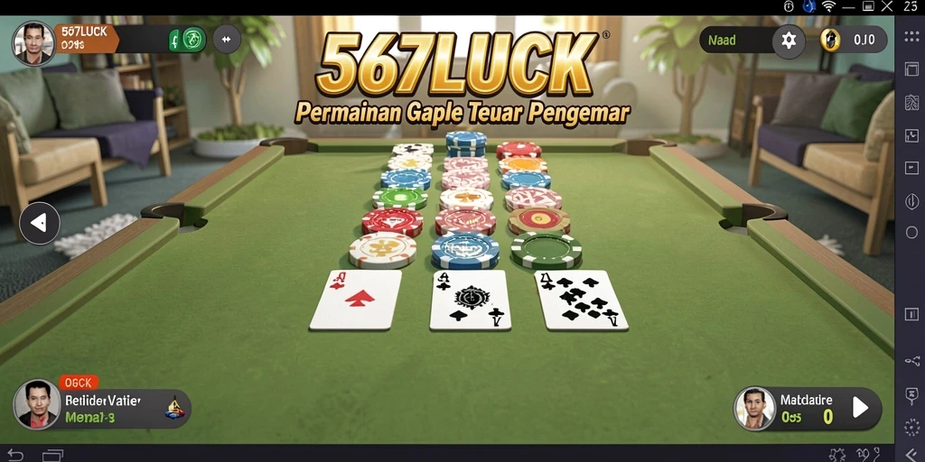 Tampilan gameplay menarik dari 567LUCK dalam permainan Gaple.