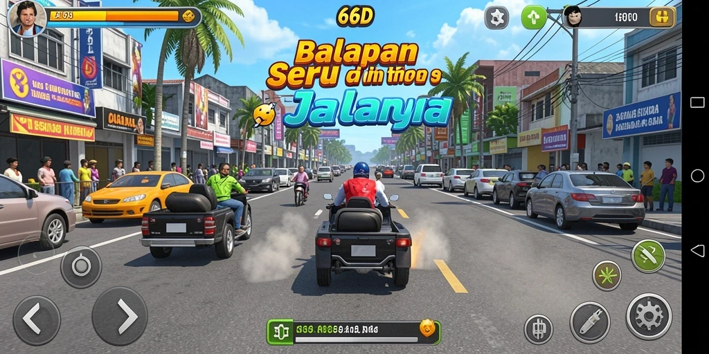 Tampilan gameplay Racing yang mendebarkan dari 66D.
