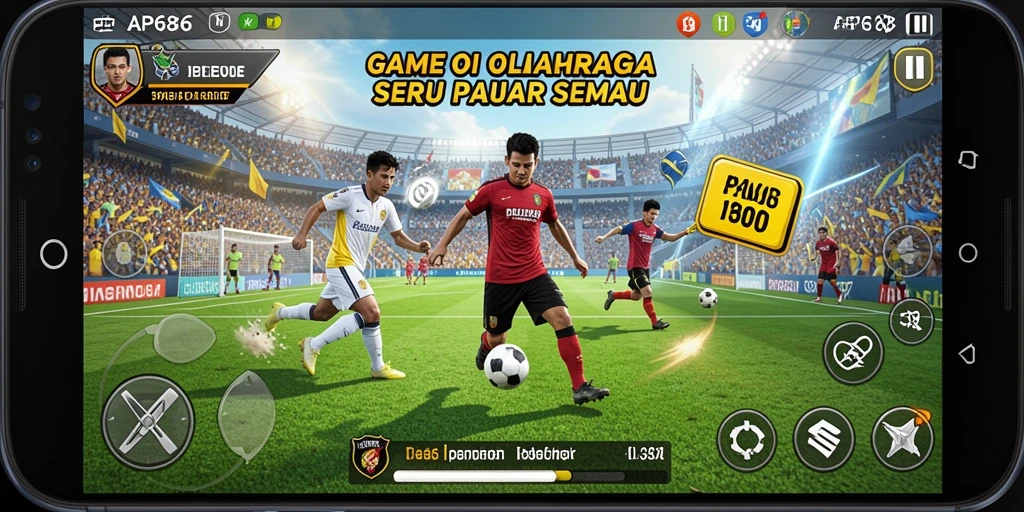 Screenshot gameplay AP686 dengan aksi olahraga seru.