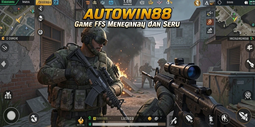 Gameplay seru AUTOWIN88 dalam pertempuran FPS.