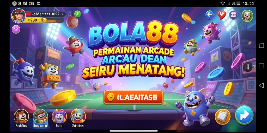 Screenshot utama BOLA88 menampilkan aksi gameplay Arcade yang seru.