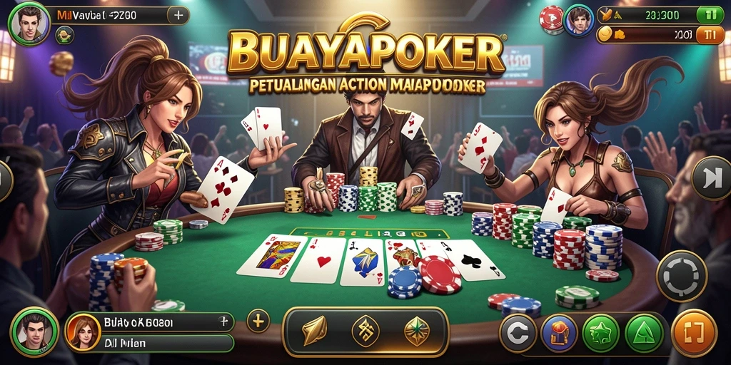 Tampilan seru gameplay penuh aksi di BUAYAPOKER.