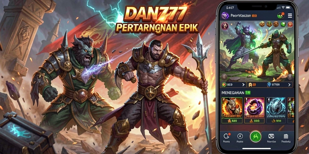 Screenshot gameplay <strong>DAN777</strong> yang menampilkan pertarungan intens.