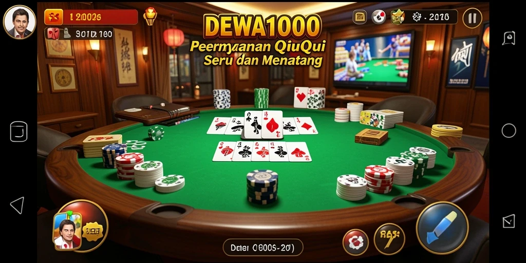 Tangkapan layar gameplay seru DEWA1000 dalam permainan QiuQiu.