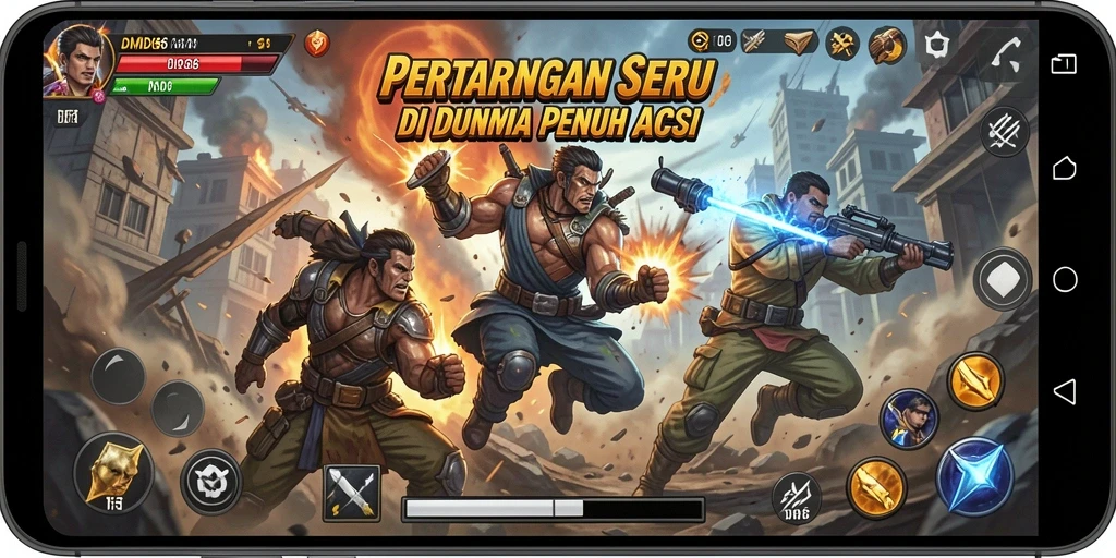 Tampilan gameplay Action yang intens di DMD686.