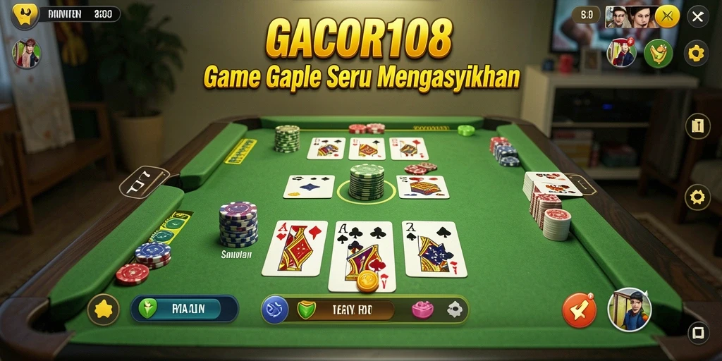Screenshot GACOR108 menampilkan gameplay gaple yang seru.