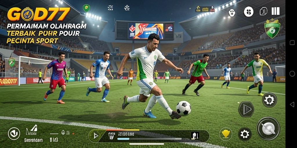 Tampilan gameplay GOD77 yang menampilkan serunya berolahraga.
