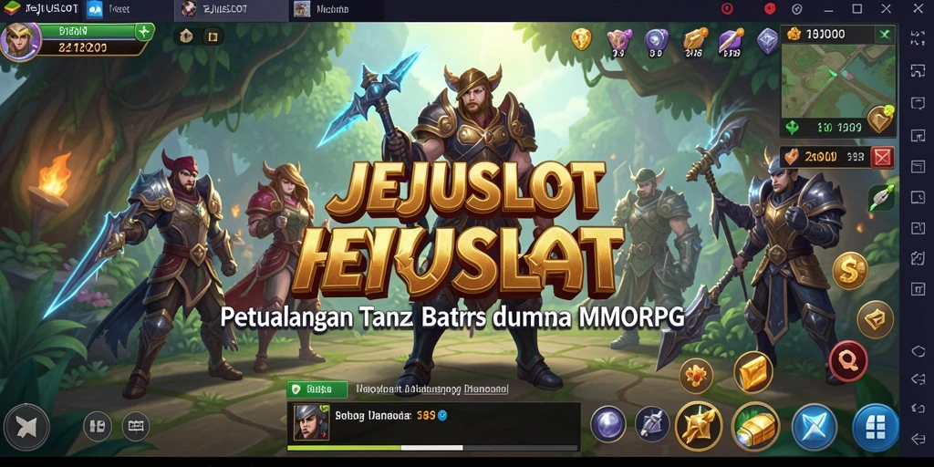 Tangkapan layar utama JEJUSLOT menunjukkan aksi seru gameplay MMORPG.