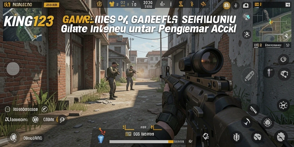 Tampilan gameplay FPS yang mendebarkan dalam KING123.