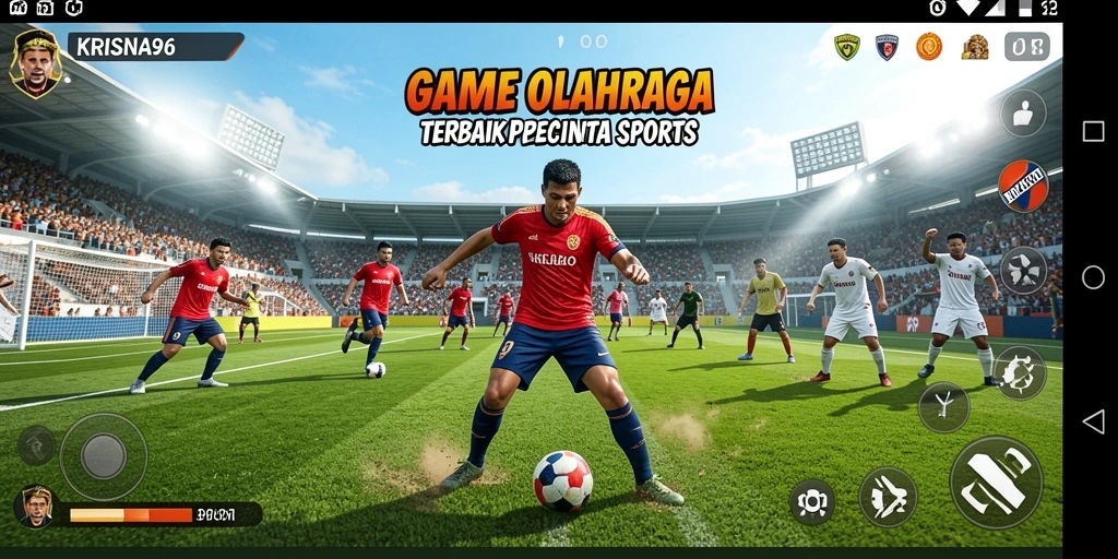 Tampilan gameplay KRISNA96 yang menegangkan dan penuh aksi olahraga.