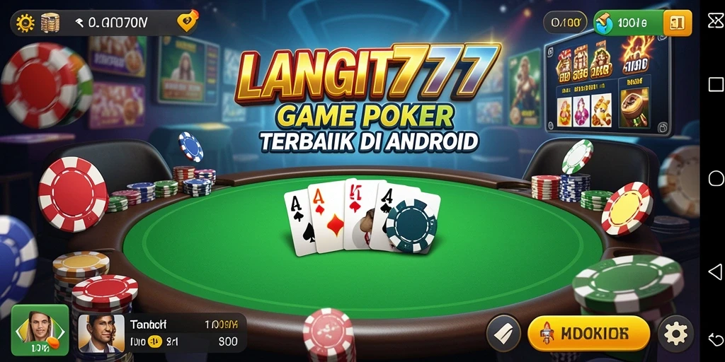 Tampilan gameplay Poker yang mendebarkan di LANGIT777.