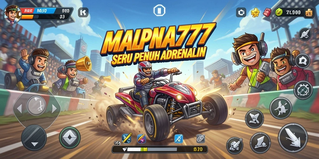 Tampilan gameplay intens dari MAPNA777 dengan aksi balap yang seru.