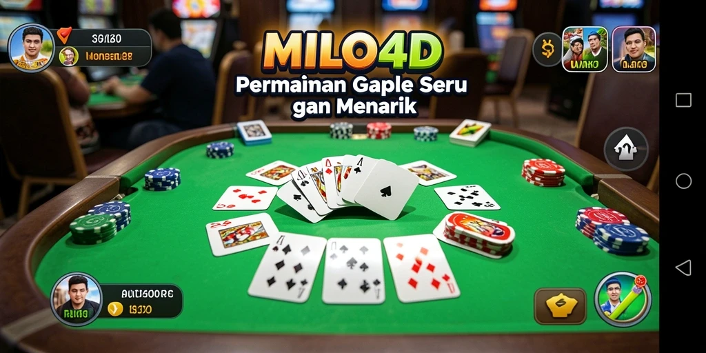 Tampilan gameplay seru di MILO4D saat bermain Gaple.
