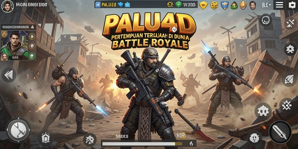 Screenshot PALU4D menampilkan aksi seru dalam pertempuran Battle Royale.
