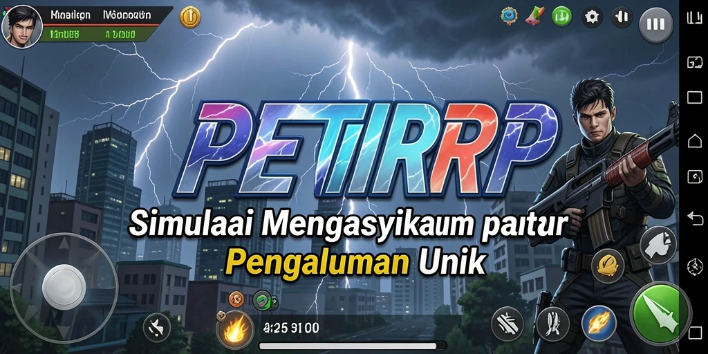 Tangkapan layar utama PETIRRP menunjukkan gameplay simulasi yang mendalam dan menawan.
