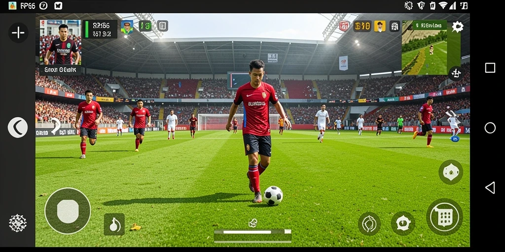 Screenshot RP66 menunjukkan gameplay sepak bola yang menarik dan realistis.
