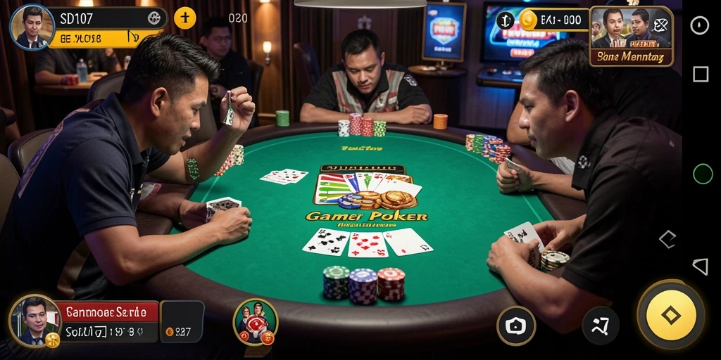Tampilan gameplay SD107 yang mendebarkan saat bermain Poker.