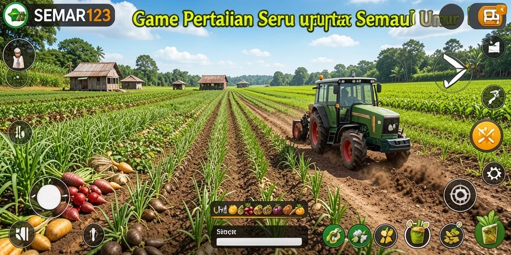 Tampilan menarik dari gameplay SEMAR123 yang menampilkan pertanian yang seru.