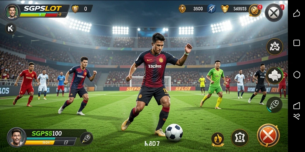 Tampilan gameplay <strong>SGPSLOT</strong> dengan elemen olahraga yang penuh aksi.