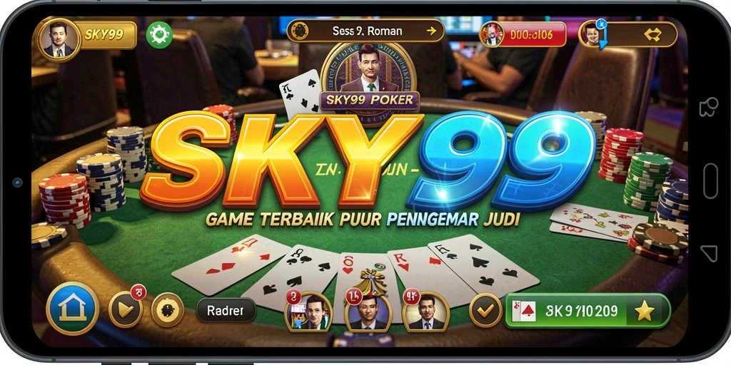 Screenshot dari SKY99 menampilkan gameplay Poker yang seru dan mendebarkan.