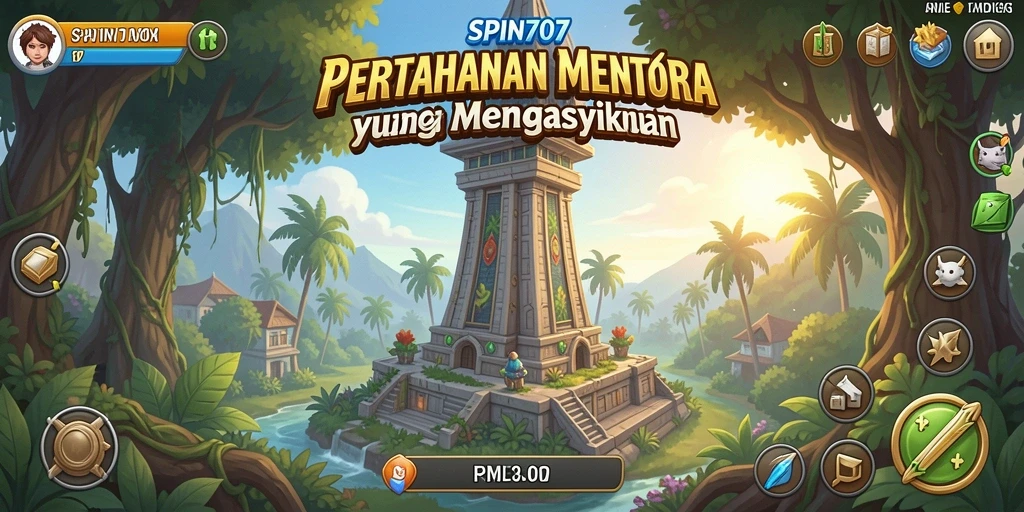 Tampilan gameplay SPIN707 yang intens dalam Tower Defense.