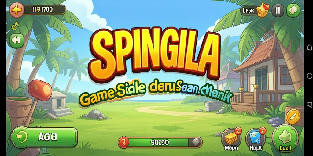 Tampilan gameplay SPINGILA yang penuh warna dan menarik.