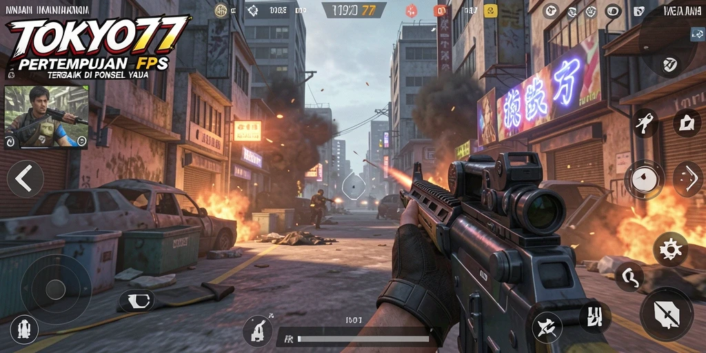 Tampilkan aksi mendebarkan dalam gameplay FPS TOKYO77.