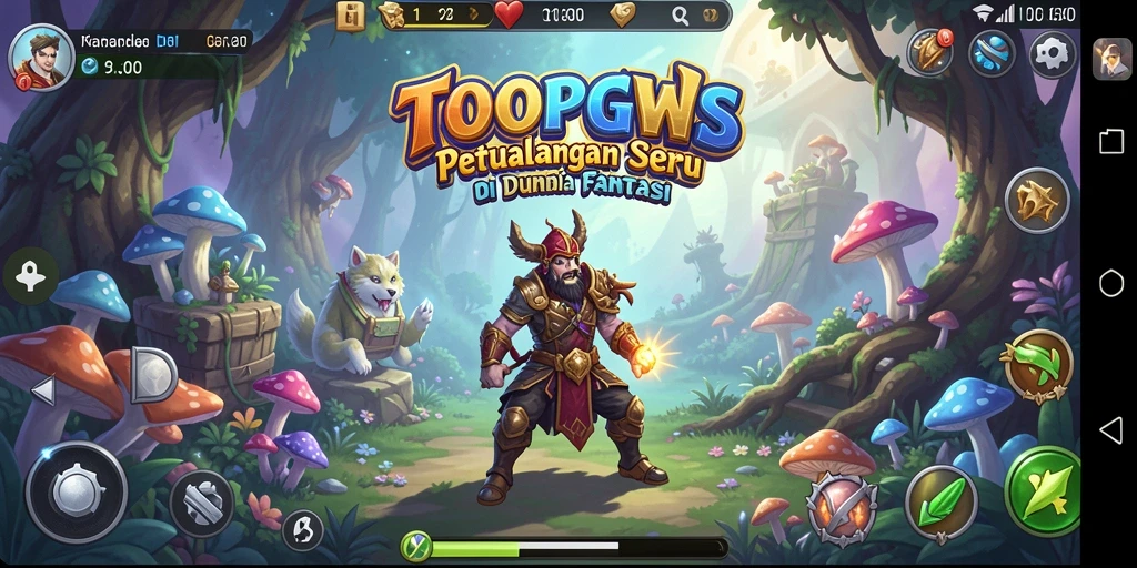Screenshot TOOPGWS menampilkan karakter utama dalam aksi petualangan.