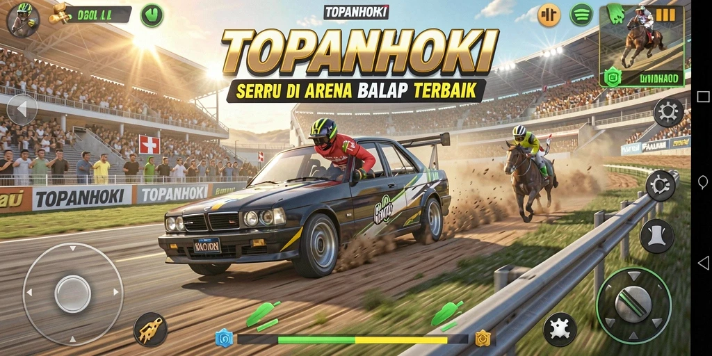 Gameplay seru di arena balap TOPANHOKI.